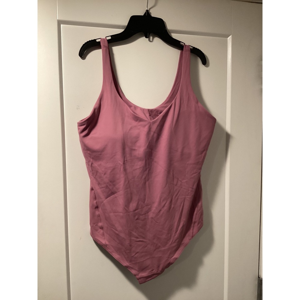 Lululemon Align Bodysuit Size 14 Mauve Pink Nulu Yoga One Piece LW1ESQS